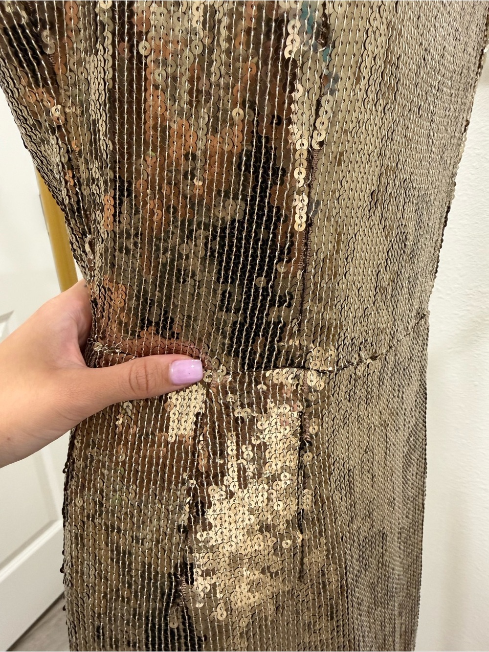 Bronx & Banco Gold Sequin Fringe Maxi Dress AU 8 / US Small - Picture 5 of 8